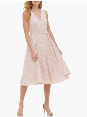 Tommy Hilfiger Diamond Pattern Cotton Fit & Flare Dress In Bermuda